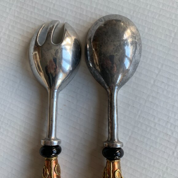 Serving Pieces for Food Salad Highly Decorative Bass Handles 12" - Picture 9 of 9